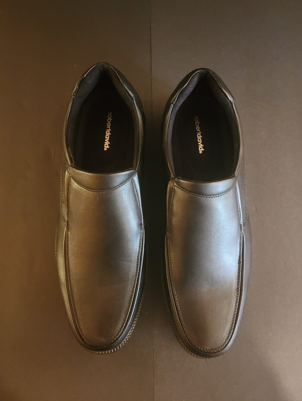 Robert David Men's Loafer Moc-Toe Black Shoes 13W Like NEW
